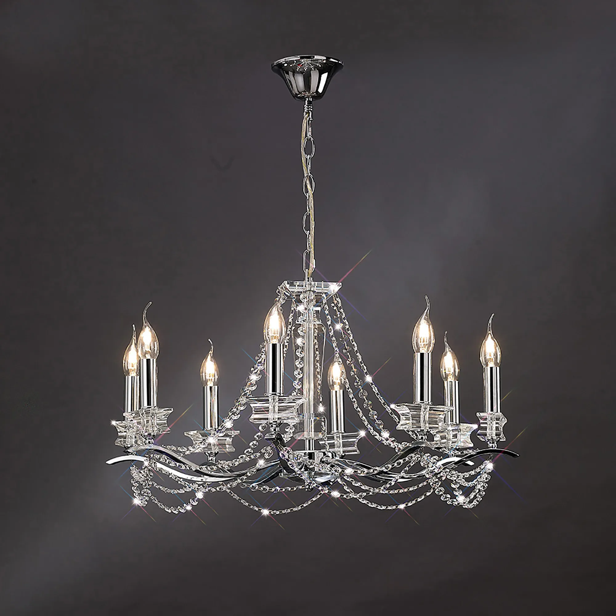 IL30718  Nydia Crystal Chandelier 8 Light